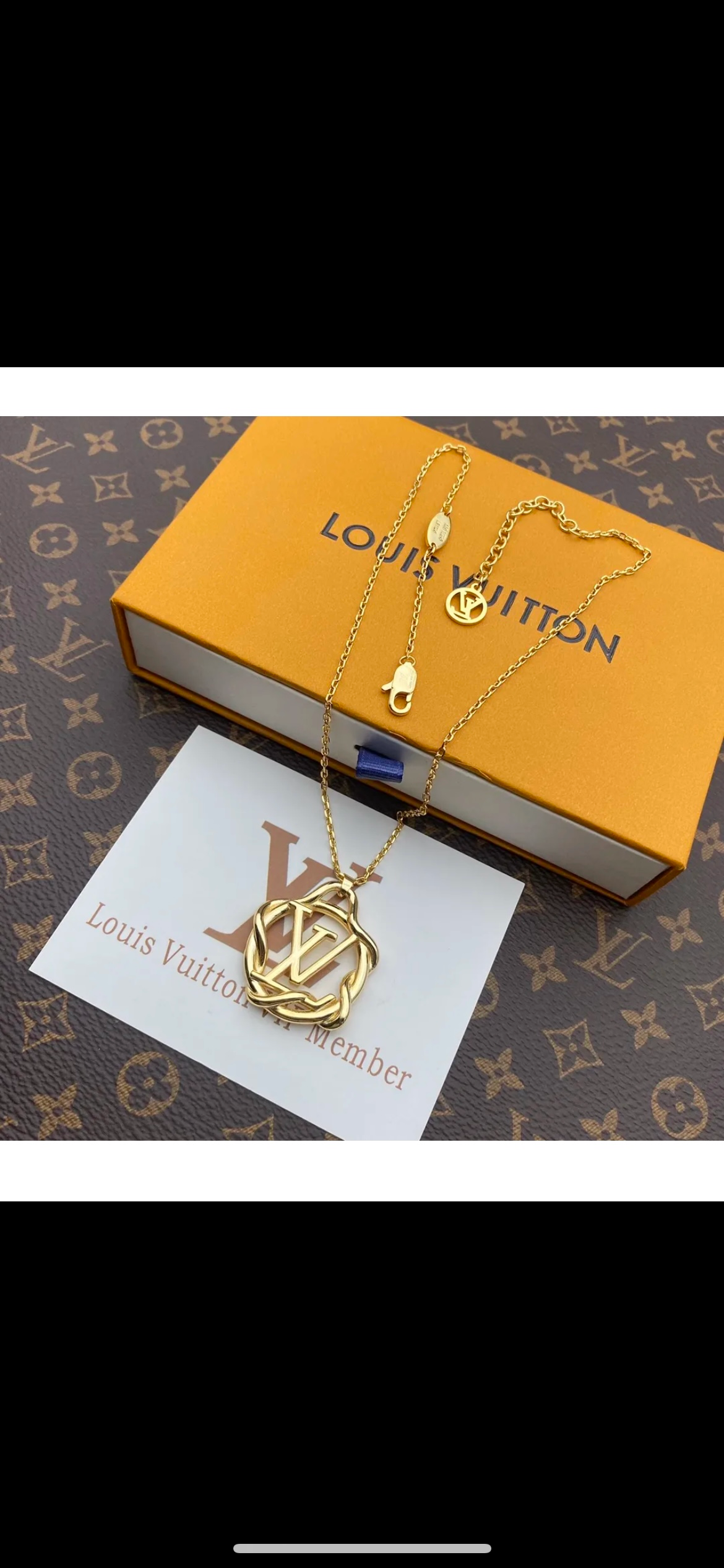 Stainless steel lv necklace 