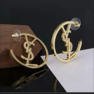 Affordable jewelry NYC gold designer-inspired hoop earrings with crystal accents