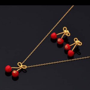 VALENTIN NECKLACE SETS GOLD AND RED