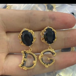 DG EARRINGS BLACK AND GOLD
