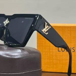 Black Louis Vuitton oversized sunglasses with gold LV logo, Jewelry store in Brooklyn NY